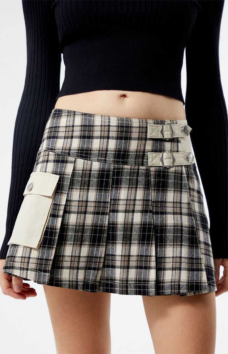 Dámské Kalhoty PacSun LA Hearts Cargo Plaid Mini Skirt PLAID | 38EXRHNWT