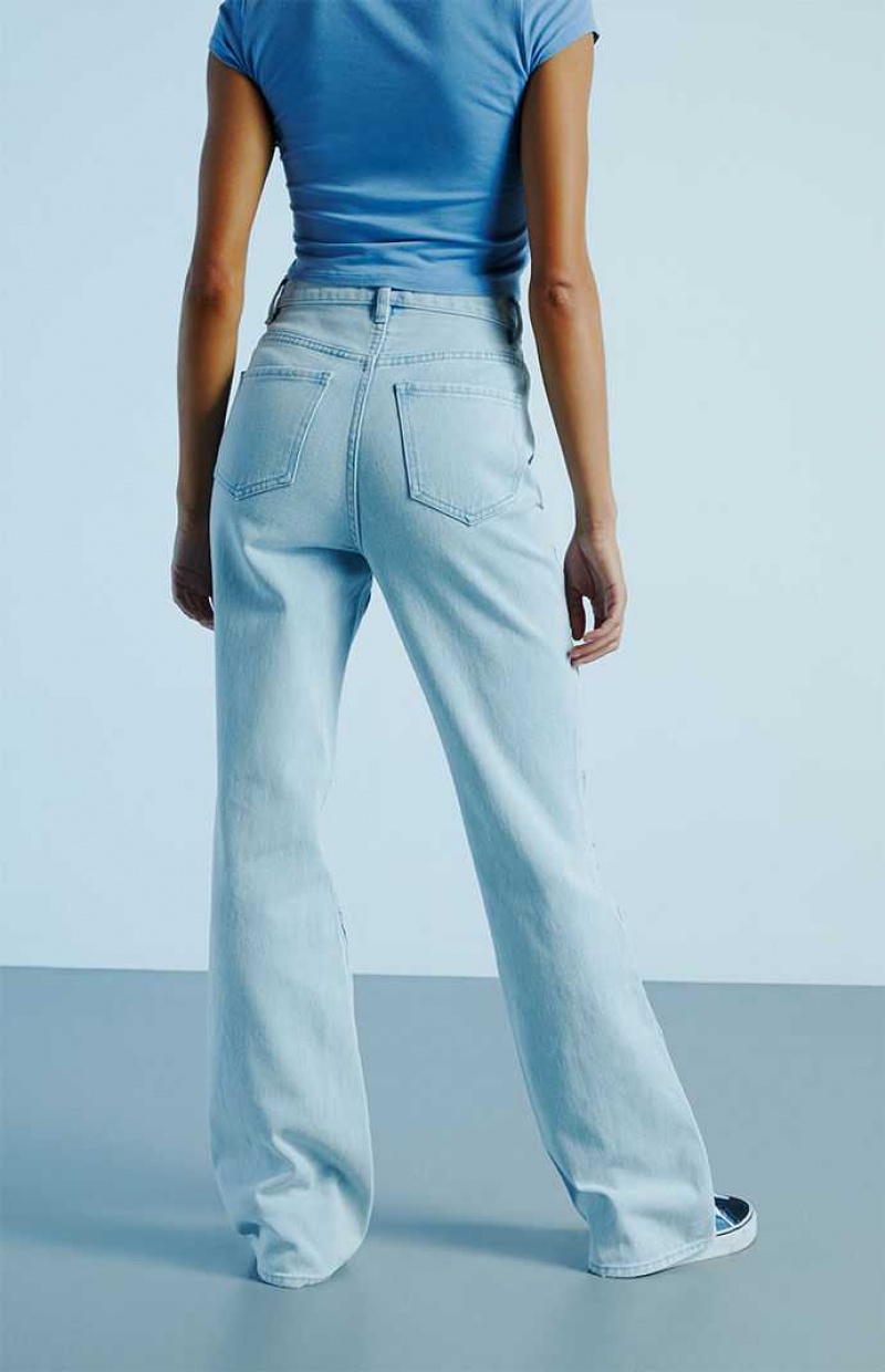 Dámské Kalhoty PacSun Light Blue Pintuck High Waisted Bootcut Indigo | 10YAWPISN