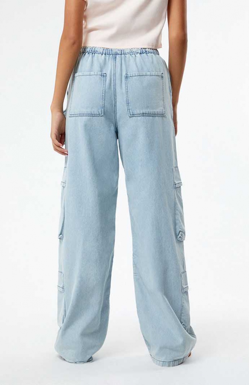 Dámské Kalhoty PacSun Light Indigo Pull-On Cargo Světle Indigo | 76DFVPWYK