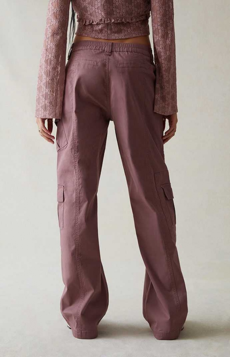 Dámské Kalhoty PacSun Mauve Low Rise Cargo Puddle Fialové | 73JUKNSTI