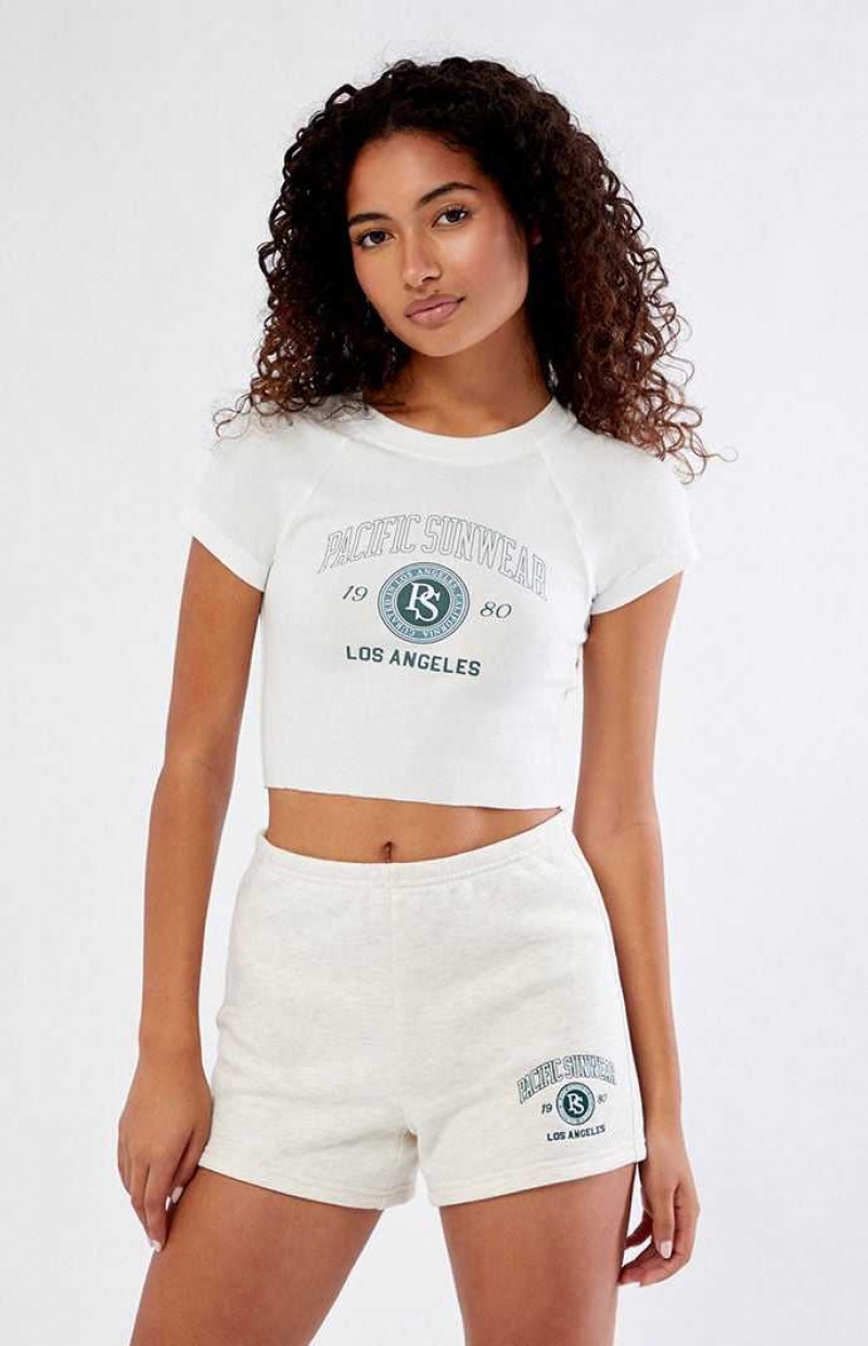 Dámské Kalhoty PacSun Pacific Sunwear Collegiate Slim Sweat Béžový | 53AXMKNDB