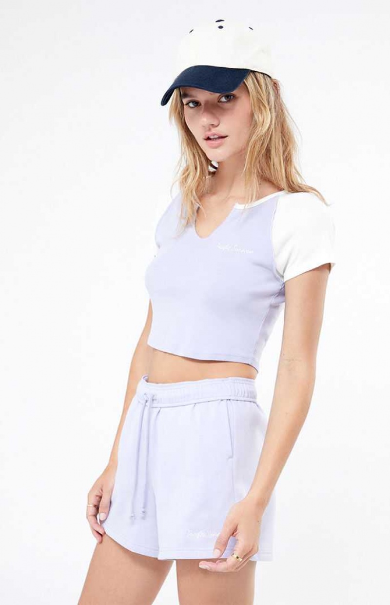 Dámské Kalhoty PacSun Pacific Sunwear Script Boyfriend Sweat Fialové | 04QBFKRWD