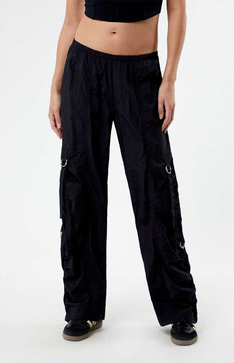 Dámské Kalhoty PacSun Ruched Low Rise Pull-On Černé | 89FGLYQAO