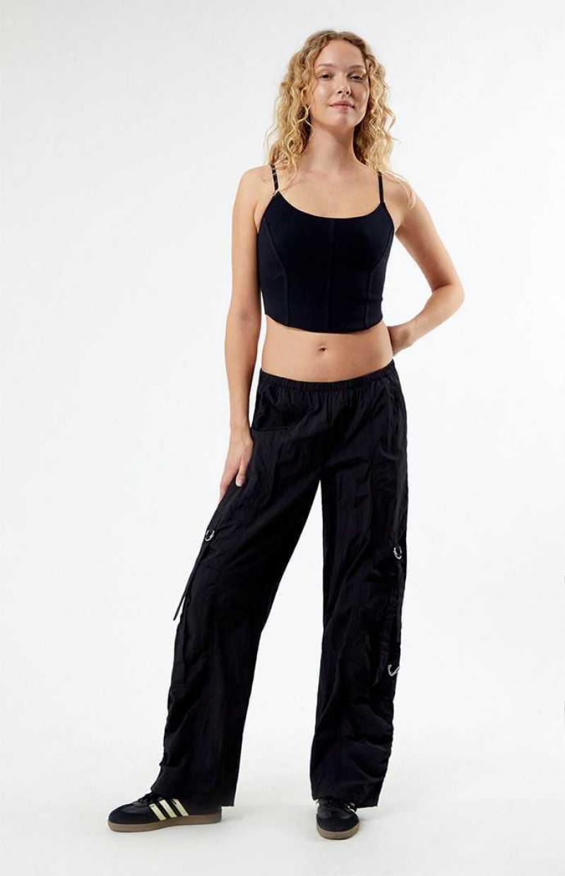 Dámské Kalhoty PacSun Ruched Low Rise Pull-On Černé | 89FGLYQAO