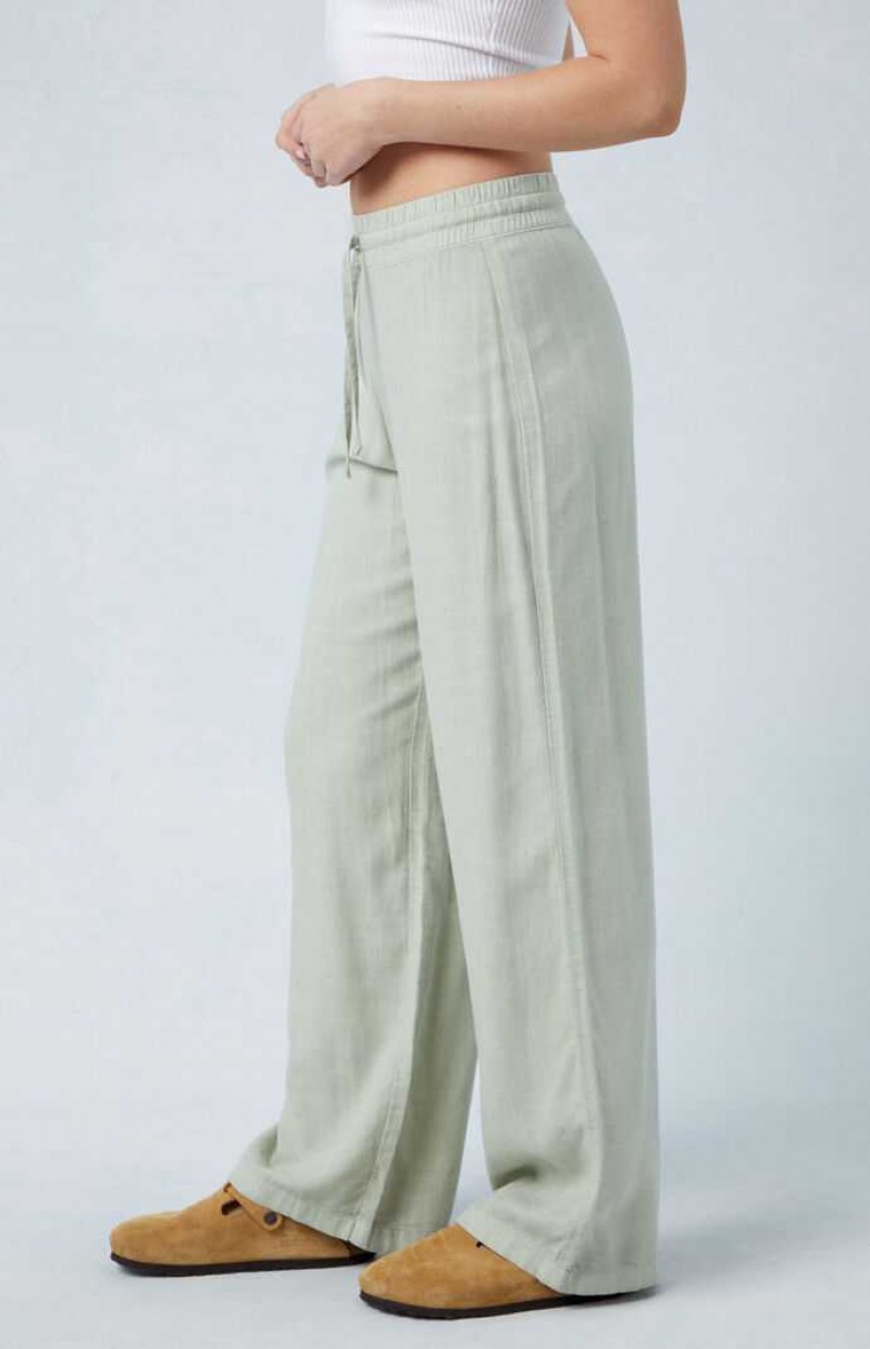 Dámské Kalhoty PacSun Sage Linen Pull-On Olivy Zelené | 31ZIUWHKB