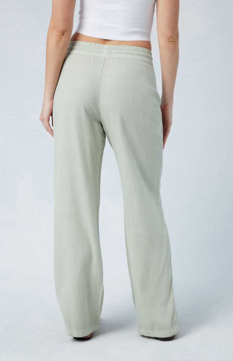 Dámské Kalhoty PacSun Sage Linen Pull-On Olivy Zelené | 31ZIUWHKB