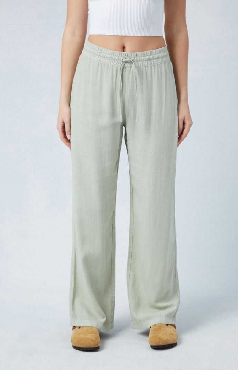 Dámské Kalhoty PacSun Sage Linen Pull-On Olivy Zelené | 31ZIUWHKB