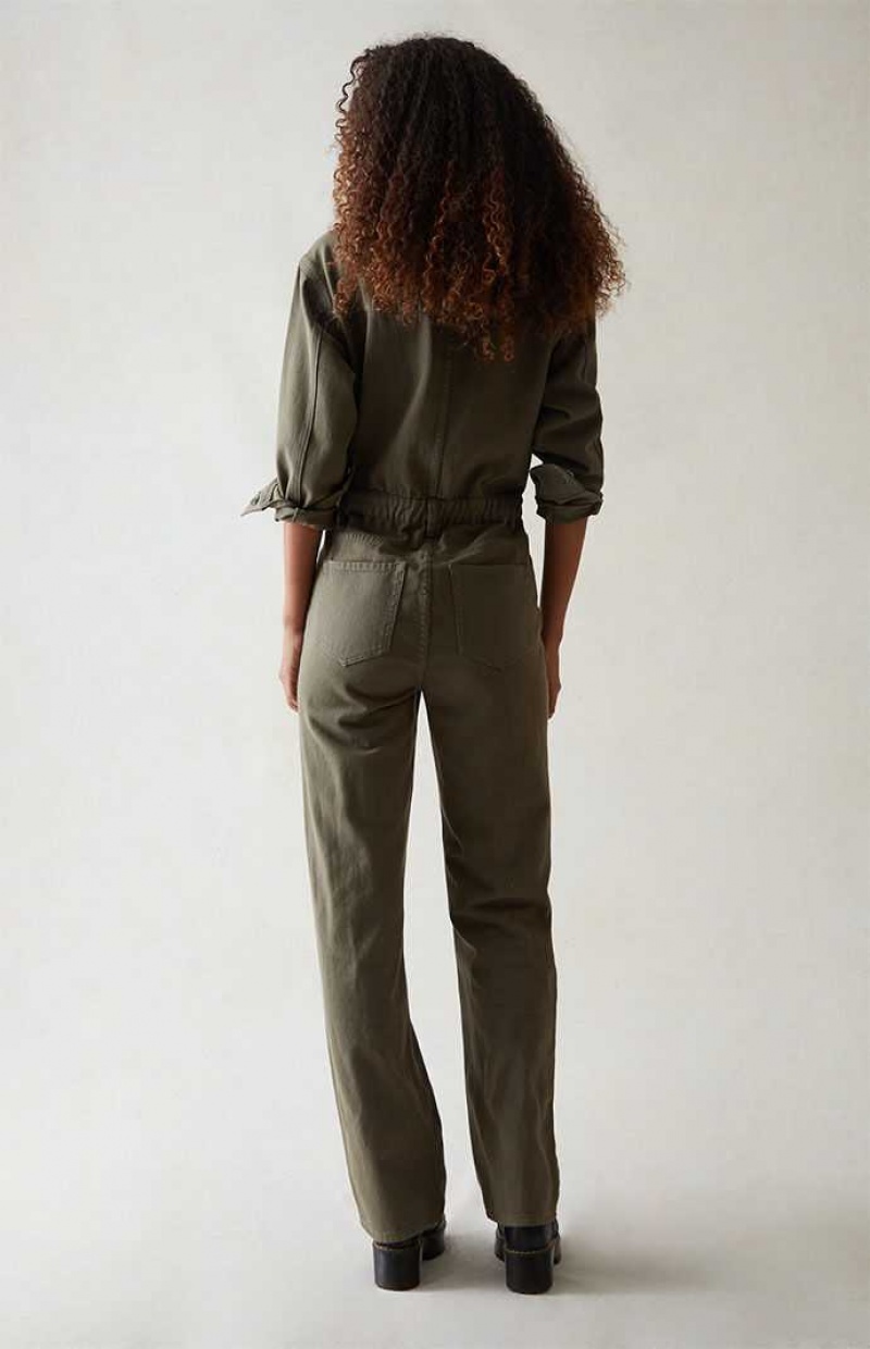 Dámské Kalhoty PacSun Seaweed Long Sleeve Jumpsuit SEAWEED | 95QDBNLUJ