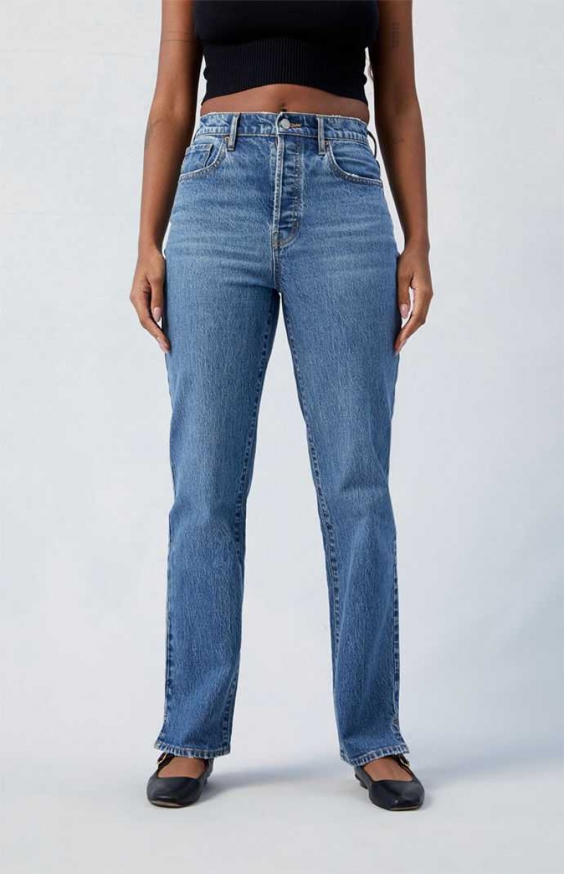 Dámské Kalhoty PacSun Stretch Dark Indigo Dad Indigo | 59NSFIBWG