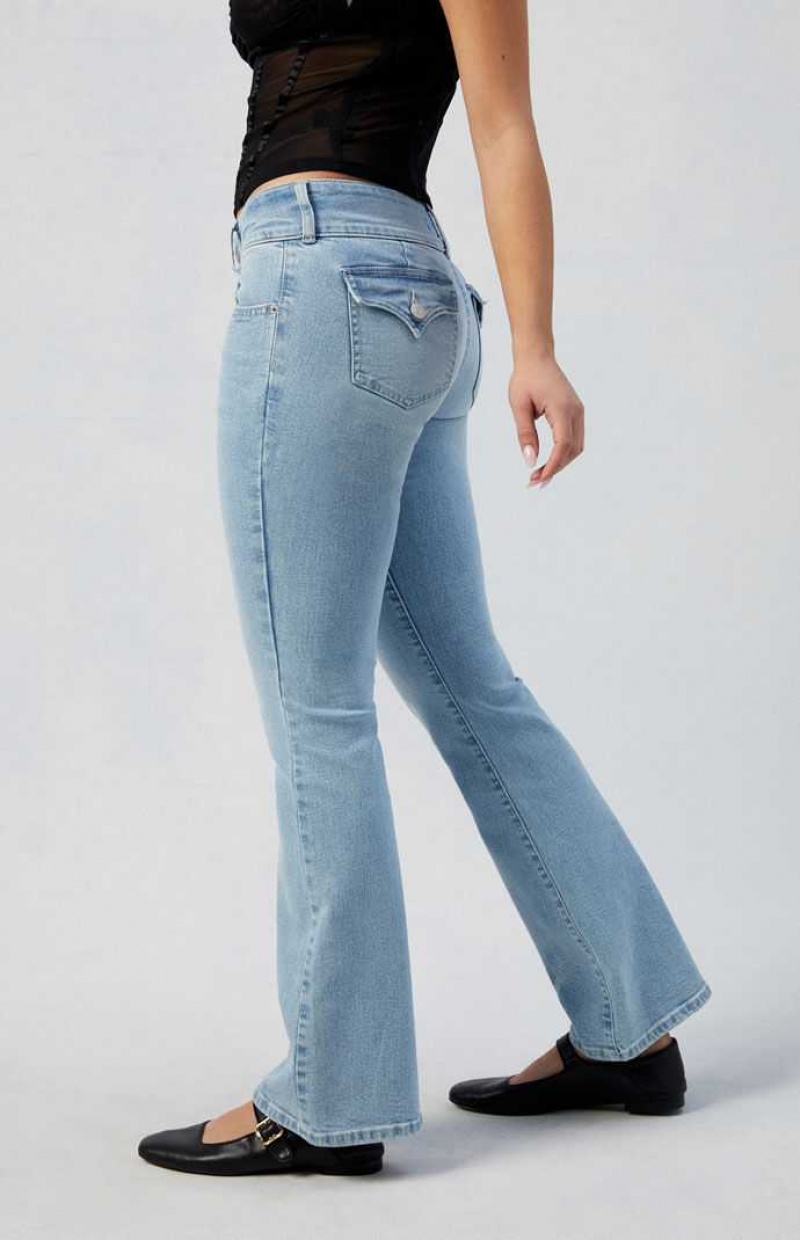 Dámské Kalhoty PacSun Stretch Light Indigo Low Rise Bootcut Indigo | 49OKVHMCB