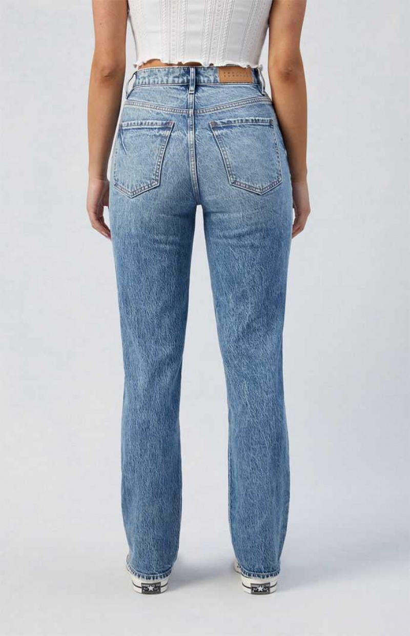 Dámské Kalhoty PacSun Stretch Medium Indigo Dad Indigo | 61GJHKEMT