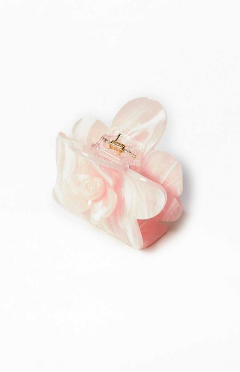 Dámské Klipy PacSun Flower Hair Clip Růžové | 15JWEQKZA