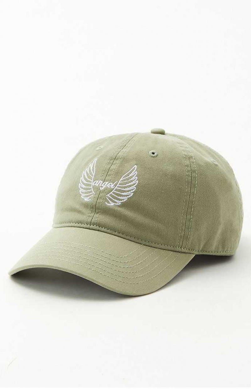 Dámské Klobouk PacSun Angel Wings Strapback Dad Olivy Zelené | 71IWSNZEV