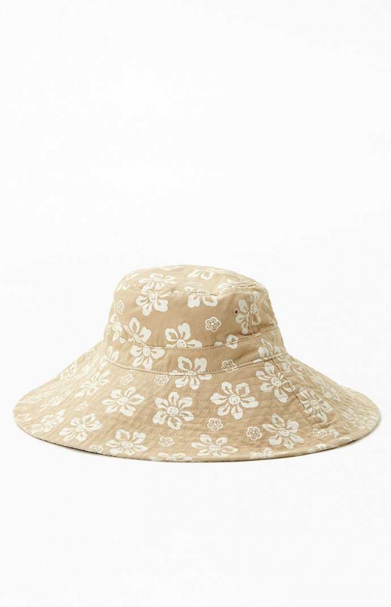 Dámské Klobouk PacSun Hawaiian Smiley Bucket Béžový | 18DNVZHIE