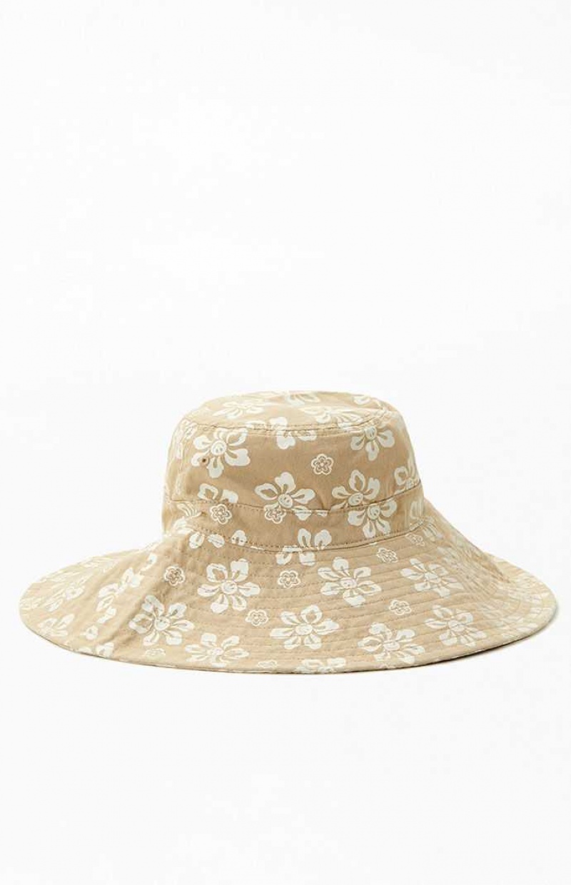 Dámské Klobouk PacSun Hawaiian Smiley Bucket Béžový | 18DNVZHIE