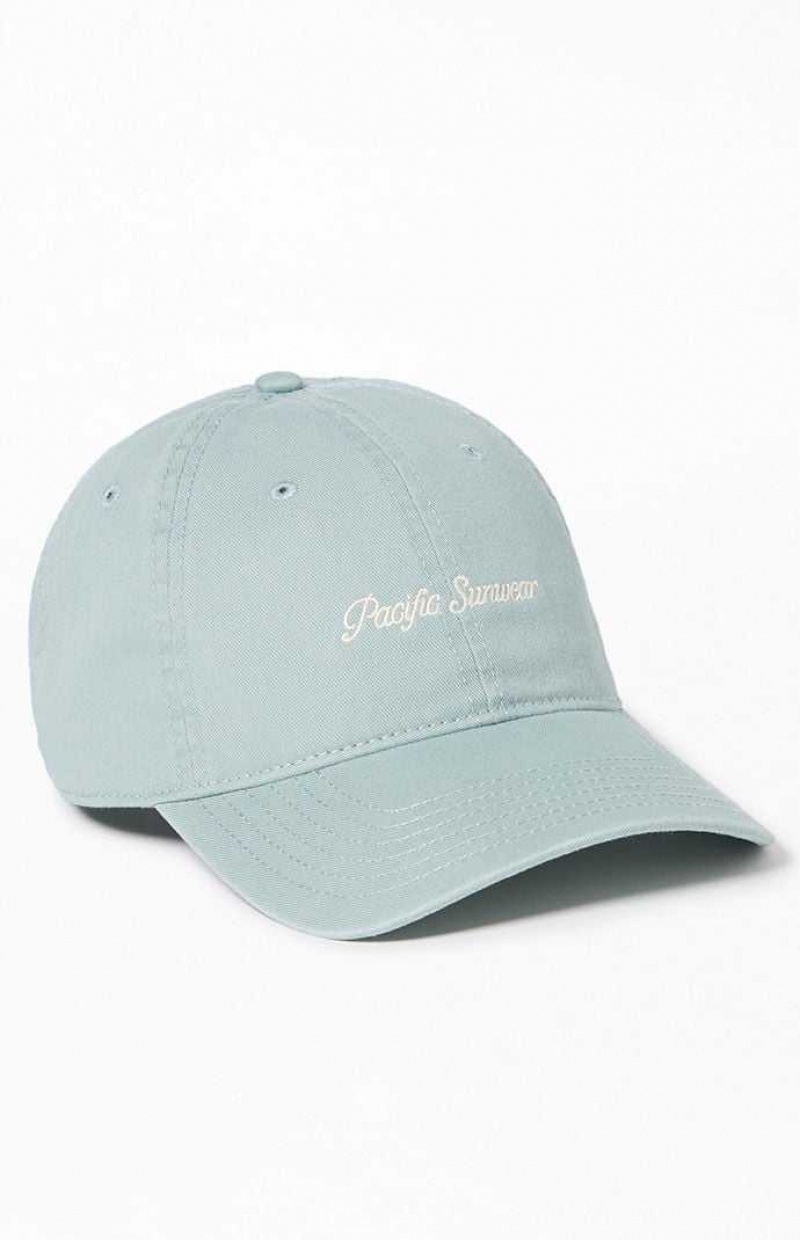 Dámské Klobouk PacSun Pacific Sunwear Mono Dad Zelene | 06KEATNVB