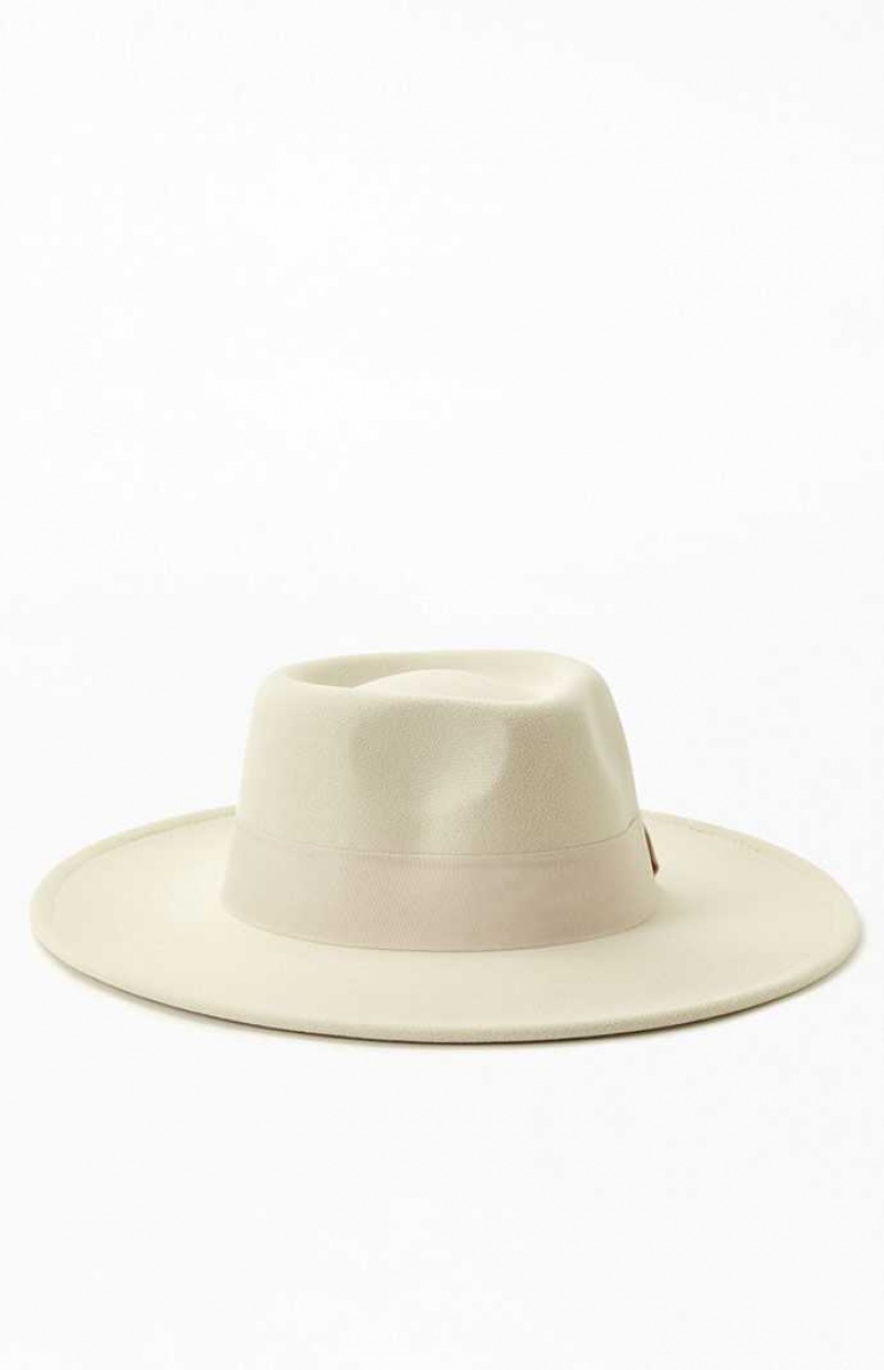 Dámské Klobouk PacSun Structured Fedora Krém | 43LUPSVNH