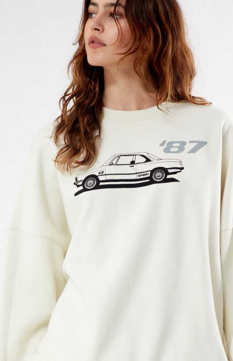 Dámské Mikiny PacSun 87 Car Crew Neck Hnědé | 95GTFCIPL