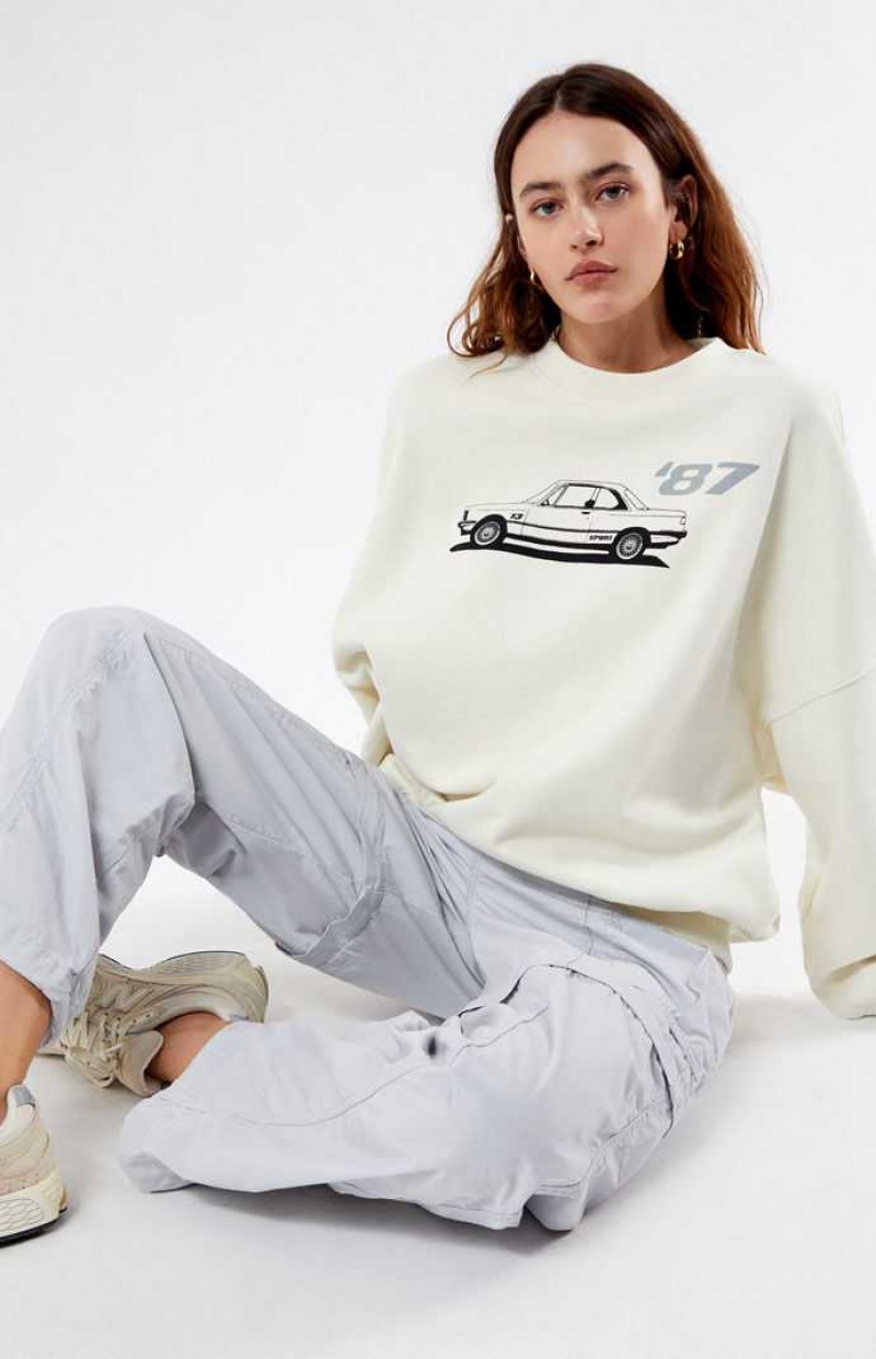 Dámské Mikiny PacSun 87 Car Crew Neck Hnědé | 95GTFCIPL