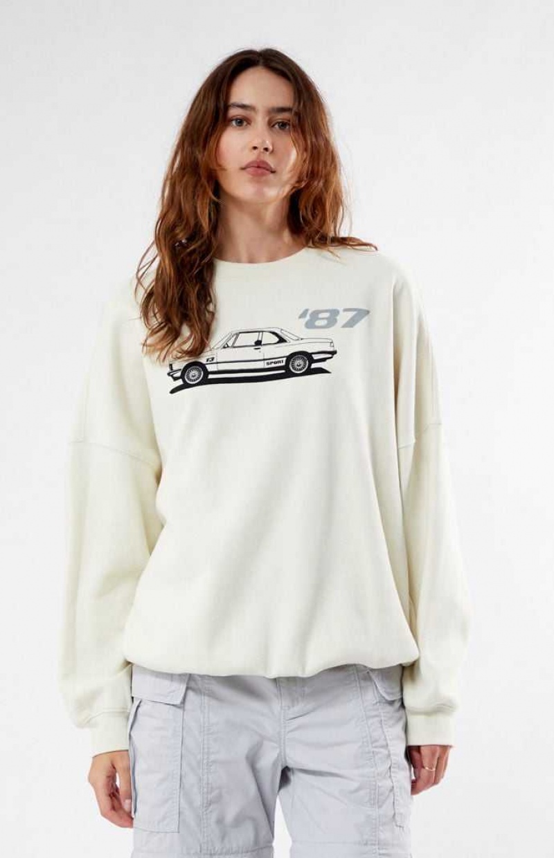 Dámské Mikiny PacSun 87 Car Crew Neck Hnědé | 95GTFCIPL