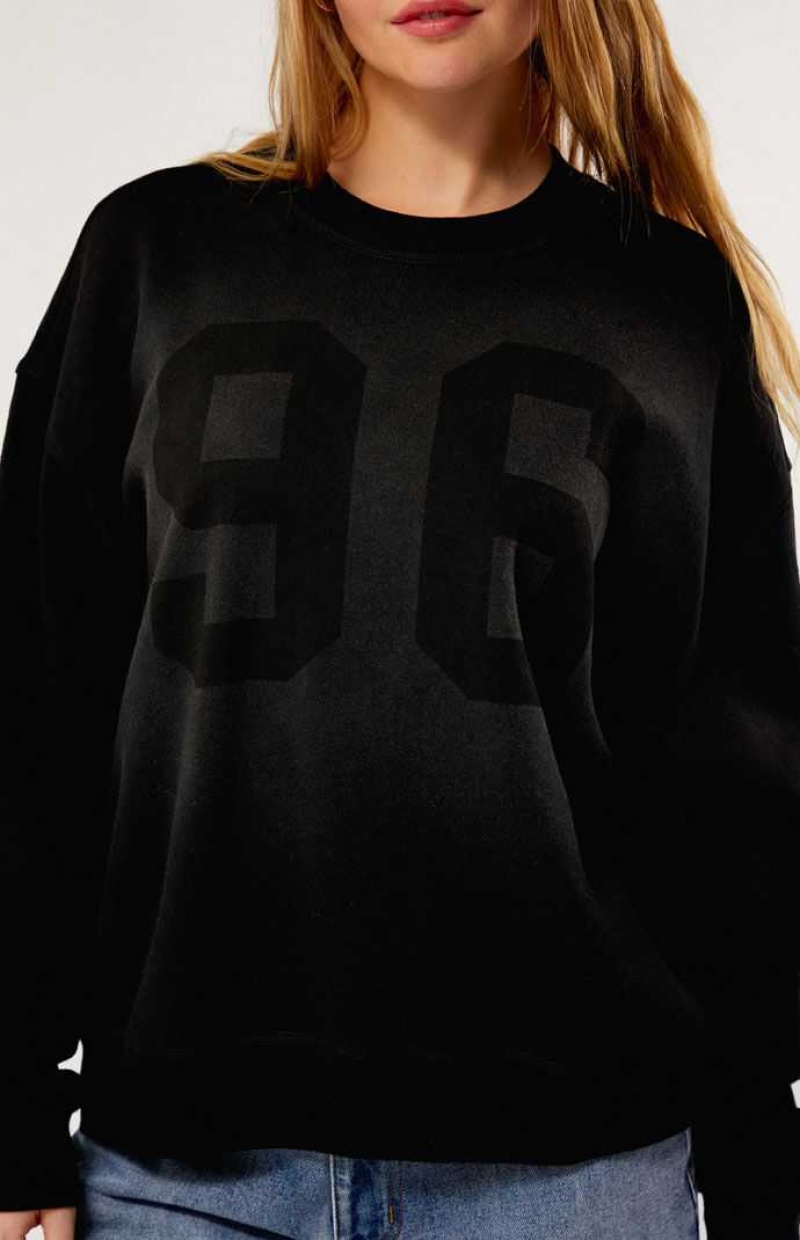 Dámské Mikiny PacSun 96 Crew Neck Černé | 27WCEQNBU