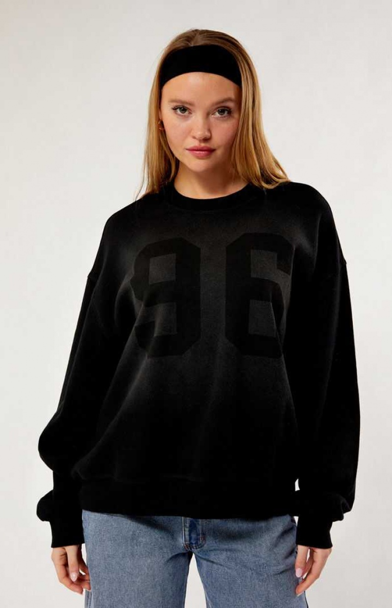 Dámské Mikiny PacSun 96 Crew Neck Černé | 27WCEQNBU