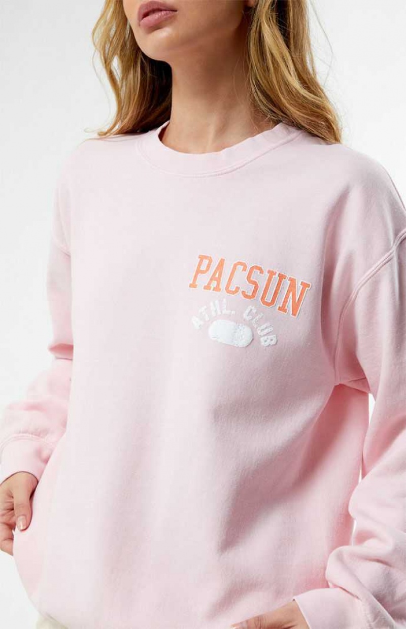 Dámské Mikiny PacSun Atletické Club Crew Neck Světle Růžové | 91AJHFXOM