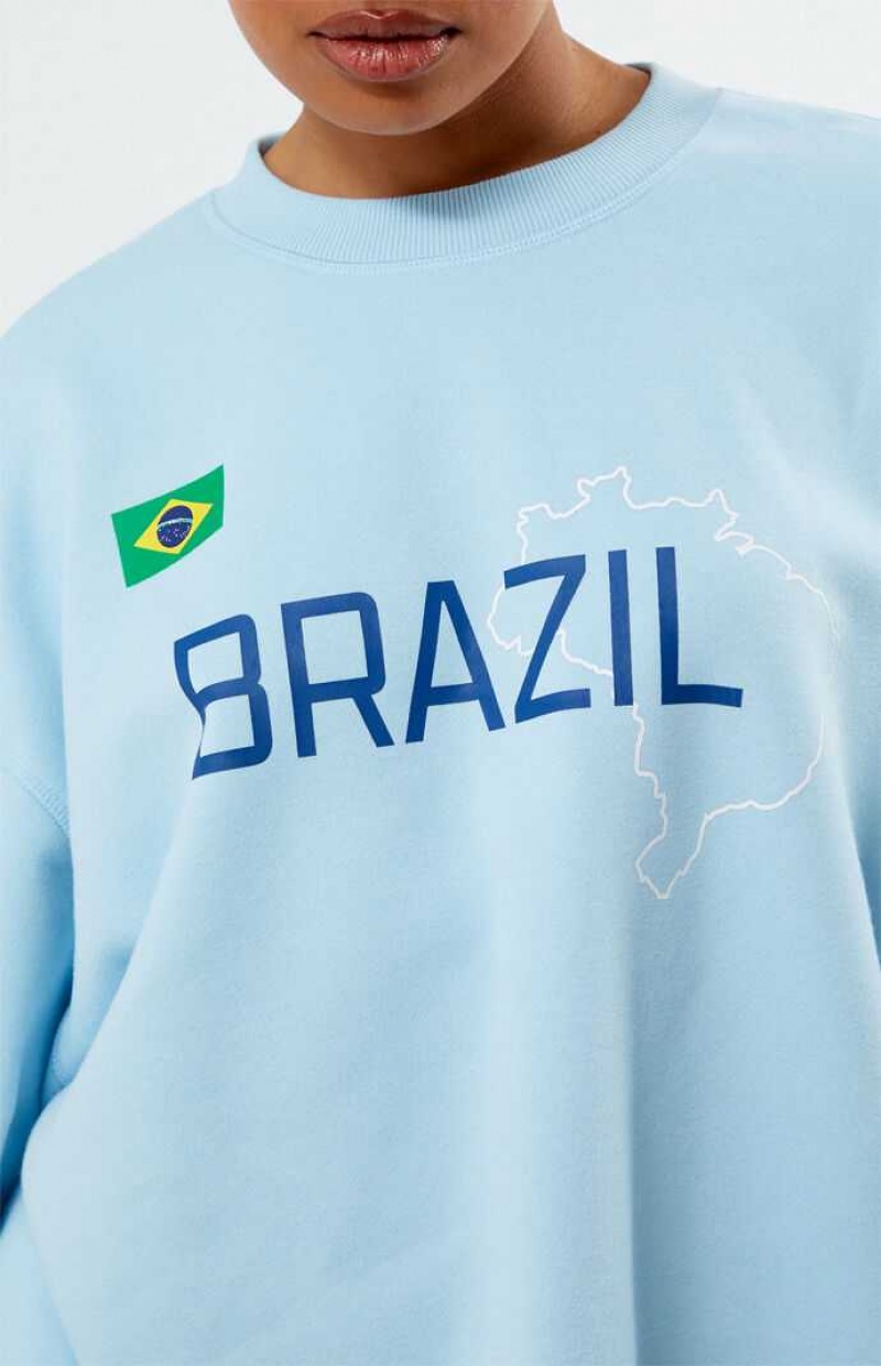 Dámské Mikiny PacSun Brazil Crew Neck Světle Blankyt | 80XCQSYWA