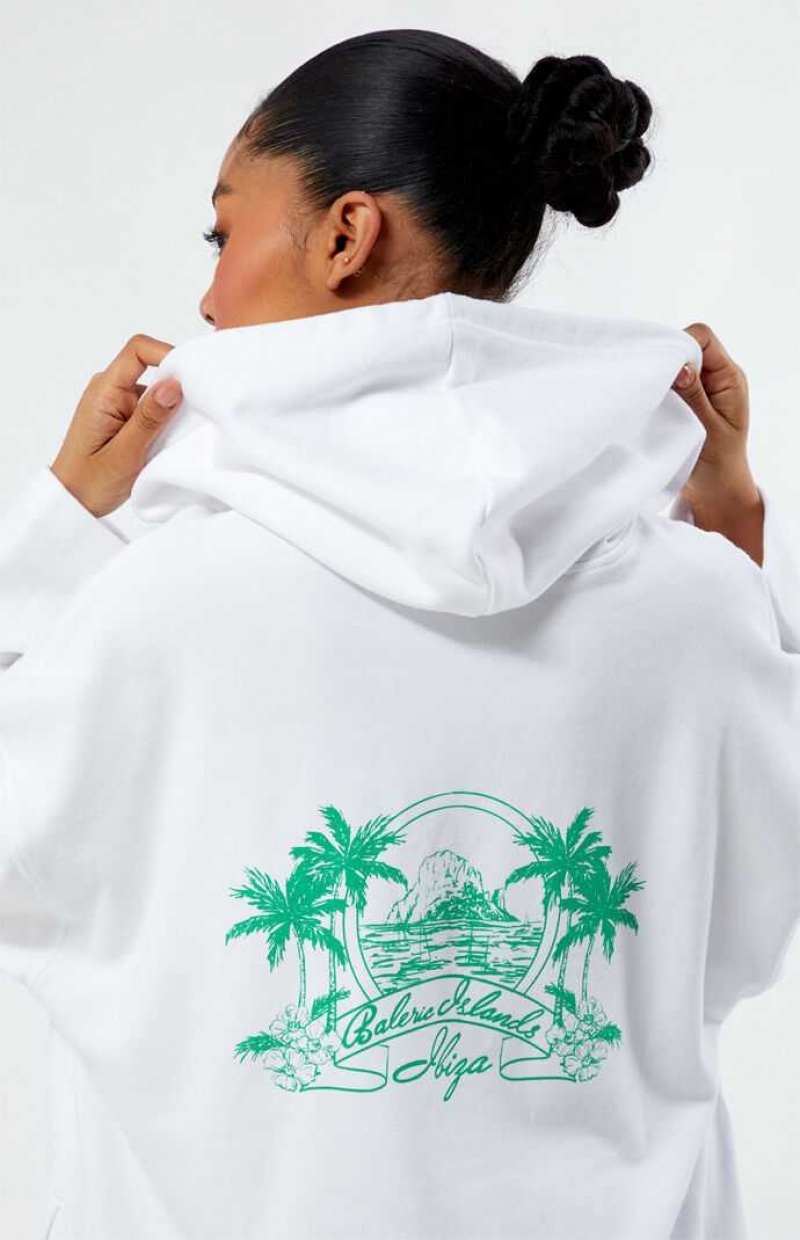 Dámské Mikiny PacSun Islands Ibiza Oversized Bílé | 80CWGBSJK