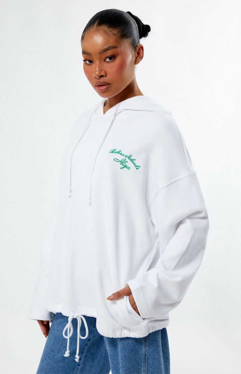 Dámské Mikiny PacSun Islands Ibiza Oversized Bílé | 80CWGBSJK