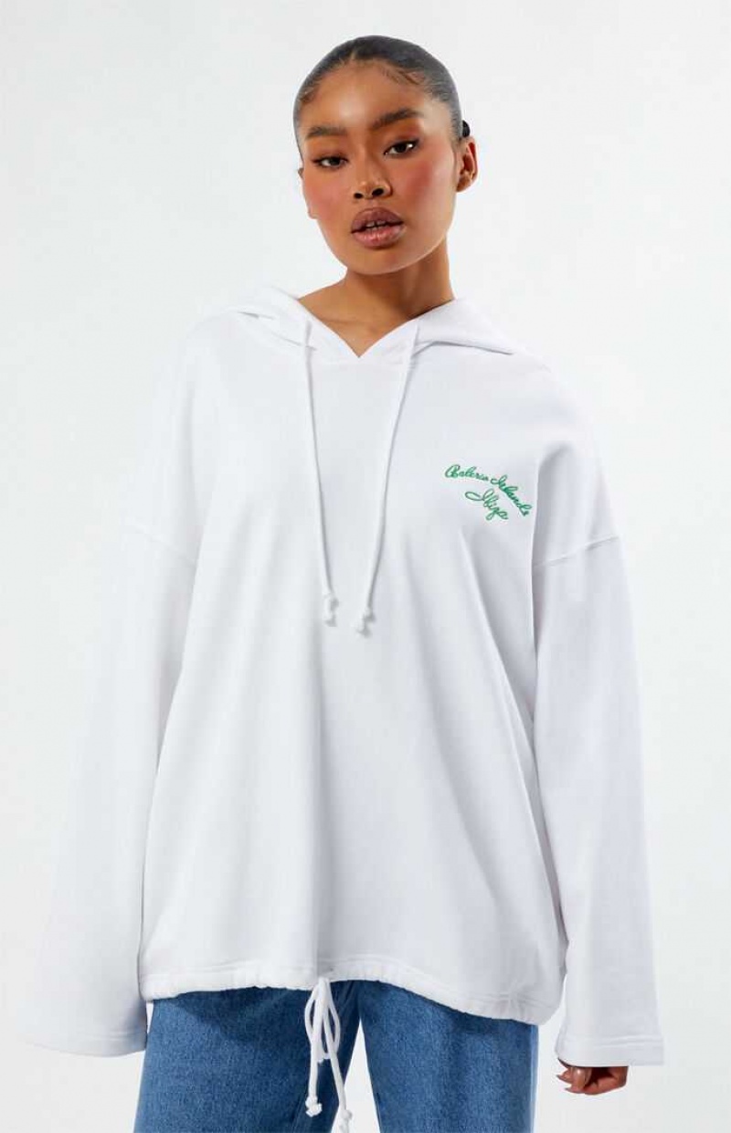 Dámské Mikiny PacSun Islands Ibiza Oversized Bílé | 80CWGBSJK