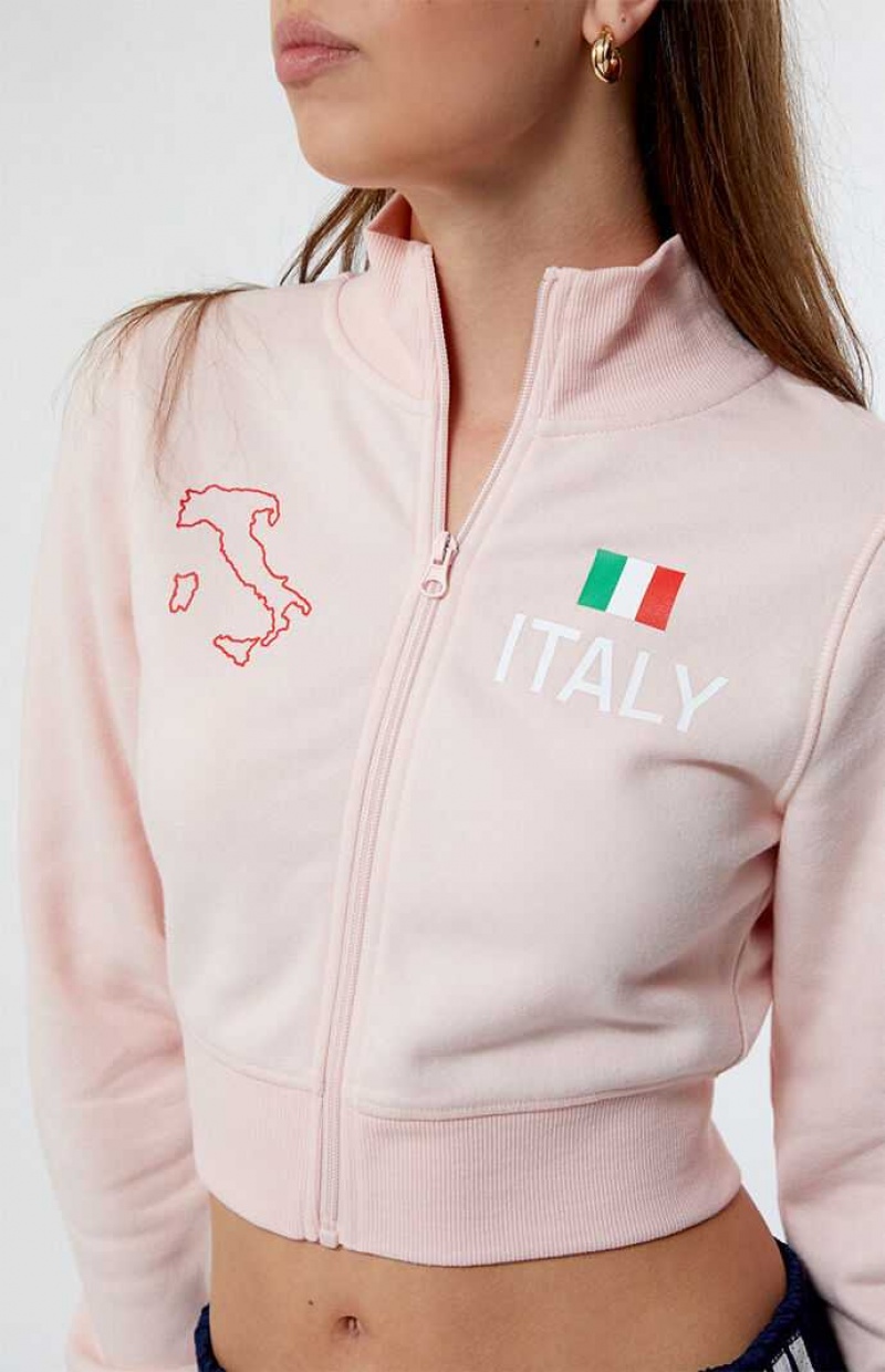 Dámské Mikiny PacSun Italy High Neck Zip Up Track Světle Růžové | 20AGYZWEK