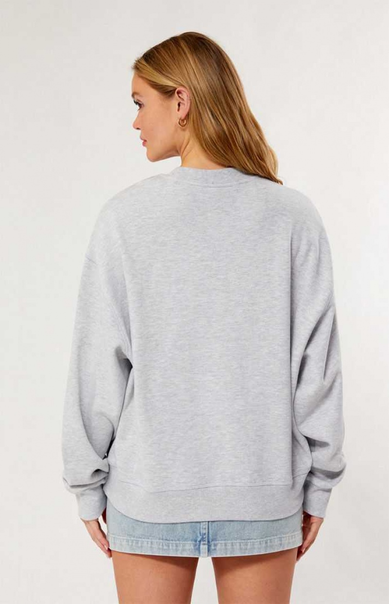 Dámské Mikiny PacSun Luv & Cherries Crew Neck Šedé | 52NOFHVGE