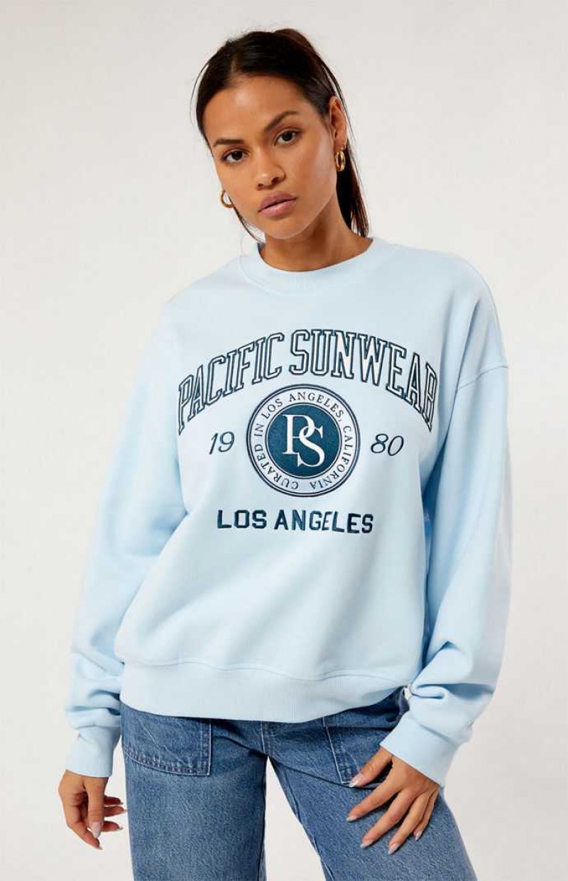 Dámské Mikiny PacSun Pacific Sunwear Curated Crew Neck Světle Blankyt | 68XDQYVBE