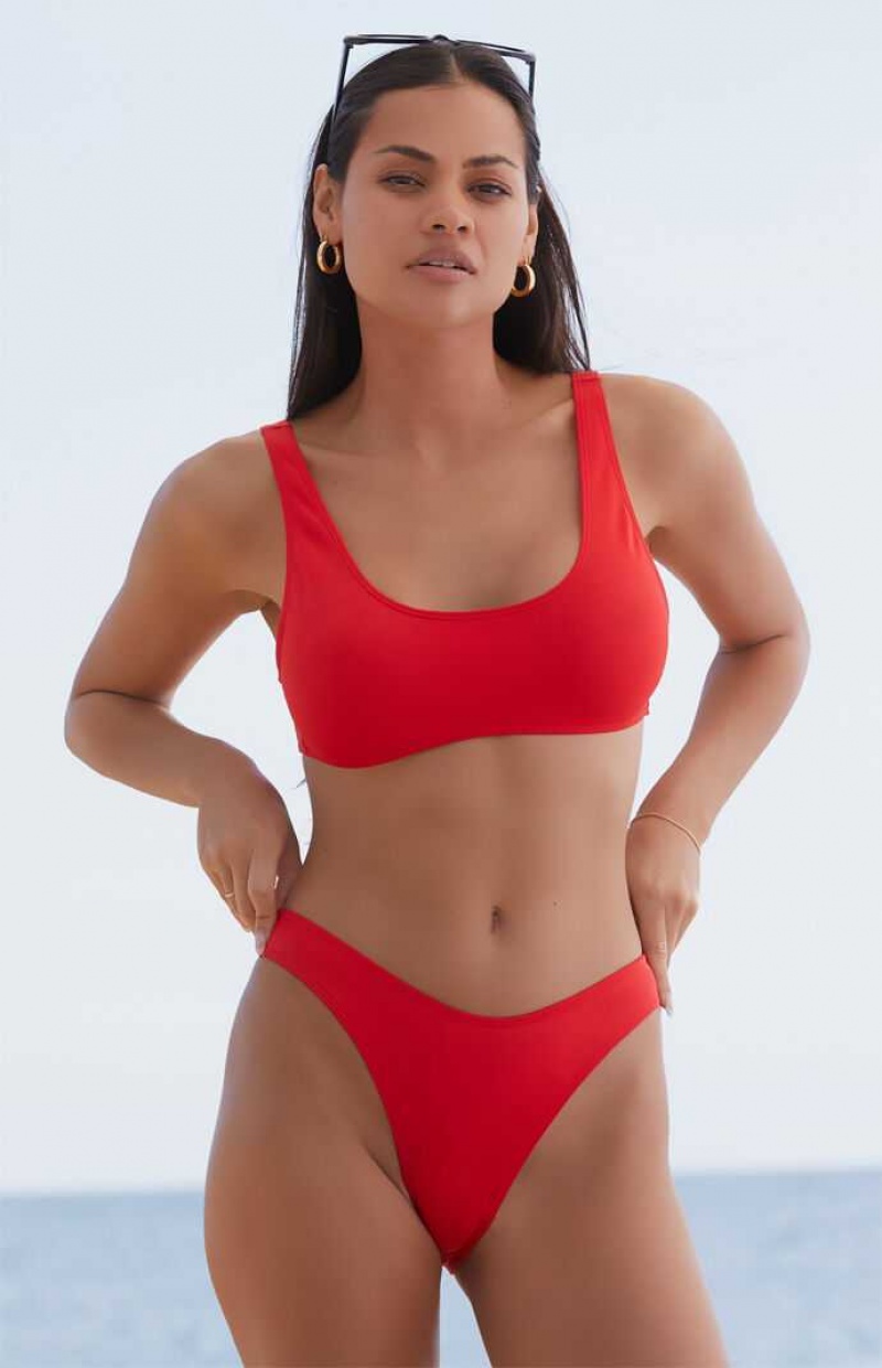 Dámské Plavky PacSun Eco Red Taylor Scoop High Cut Bikiny Červené | 93IKGDNSZ