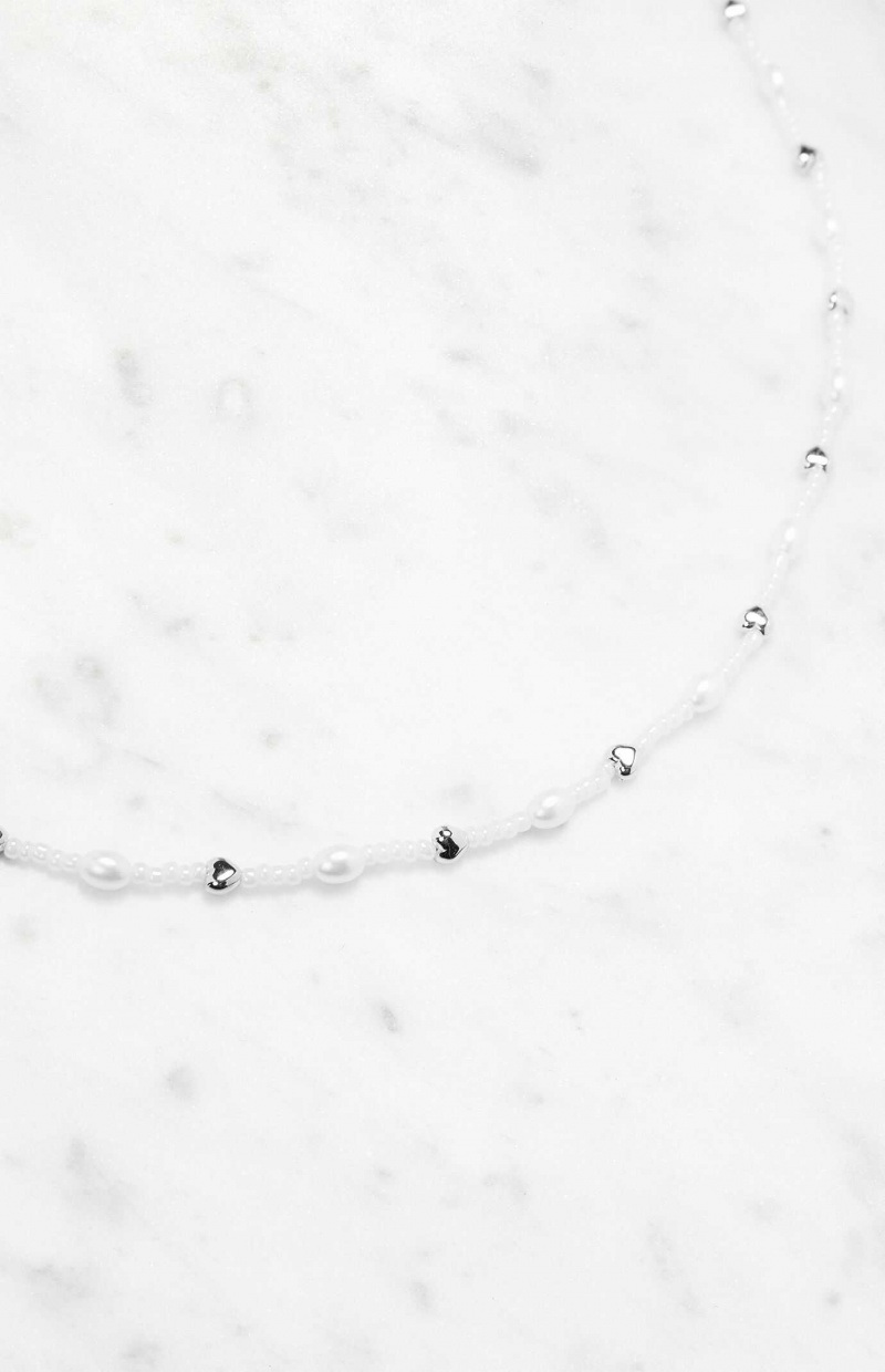 Dámské Pásek PacSun Pearl Chain Stříbrné | 52JOZLRAW