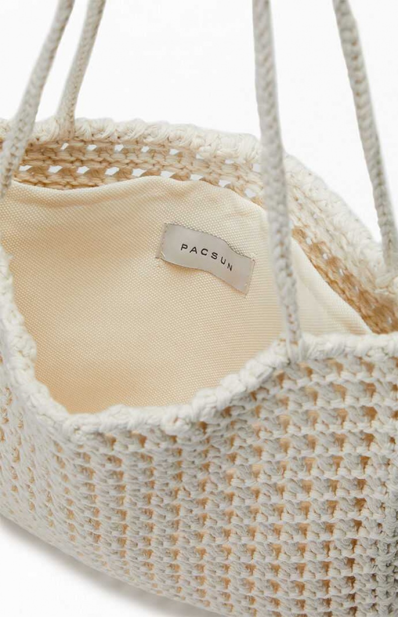 Dámské Taška PacSun Crochet Shoulder Krém | 27EJZOCWI