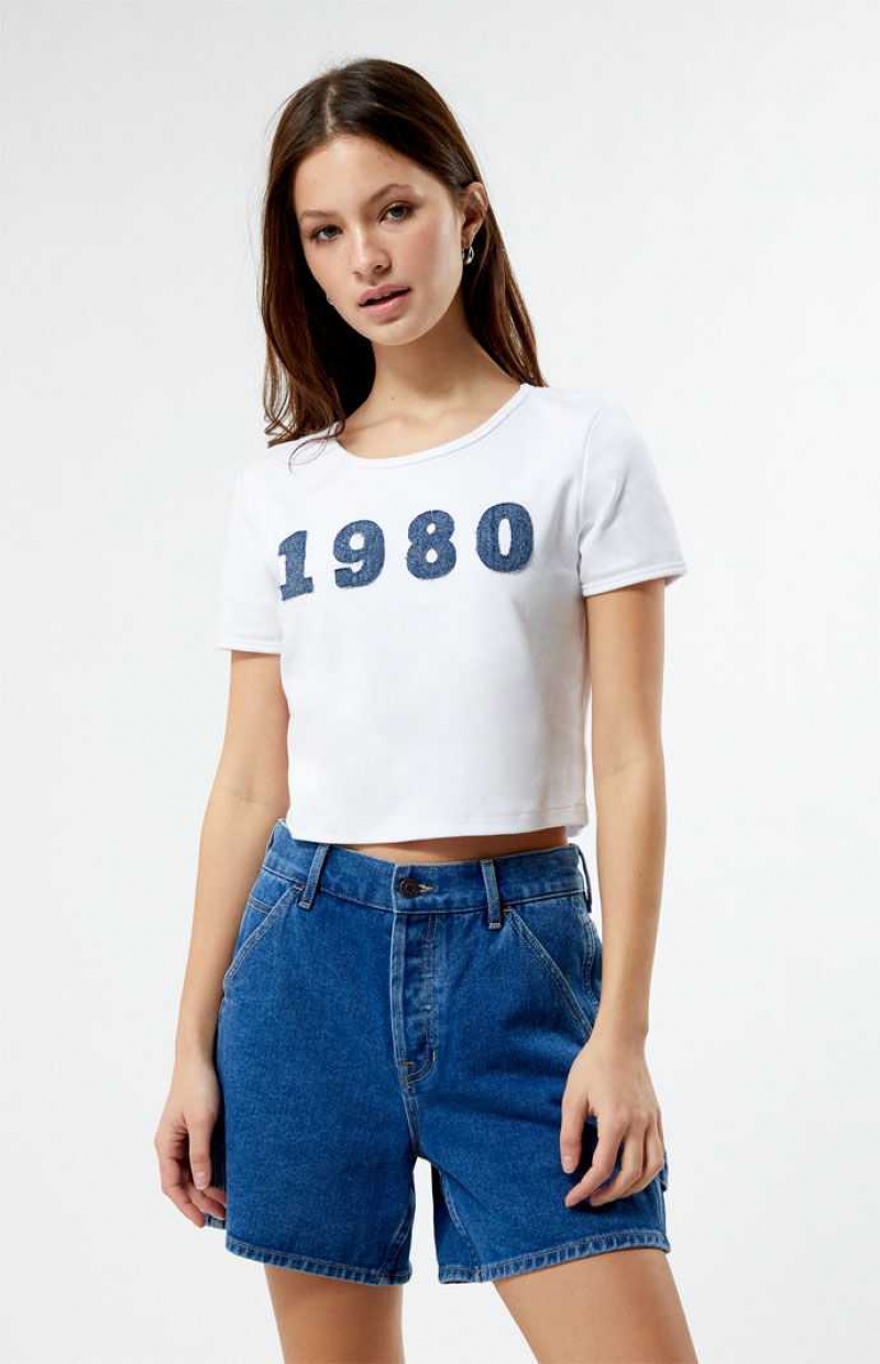 Dámské Topy PacSun 1980 Denim Bílé | 32HLQTIVX