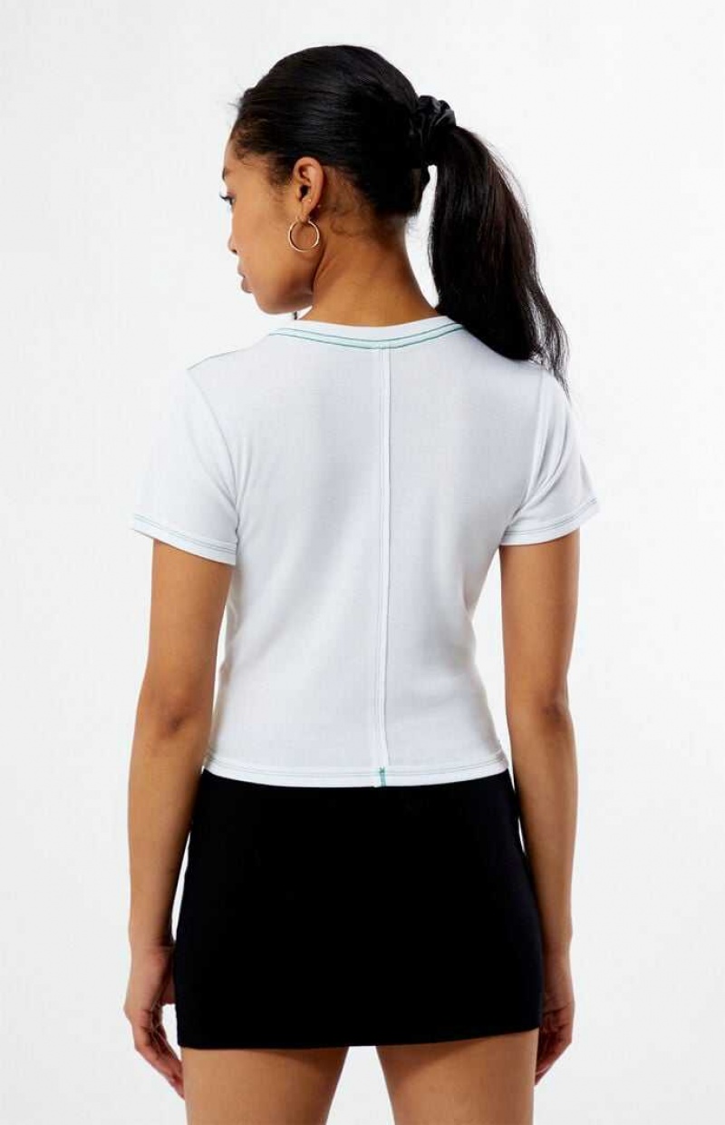 Dámské Topy PacSun 1980 Seamed Bílé | 95ZFGVTEX