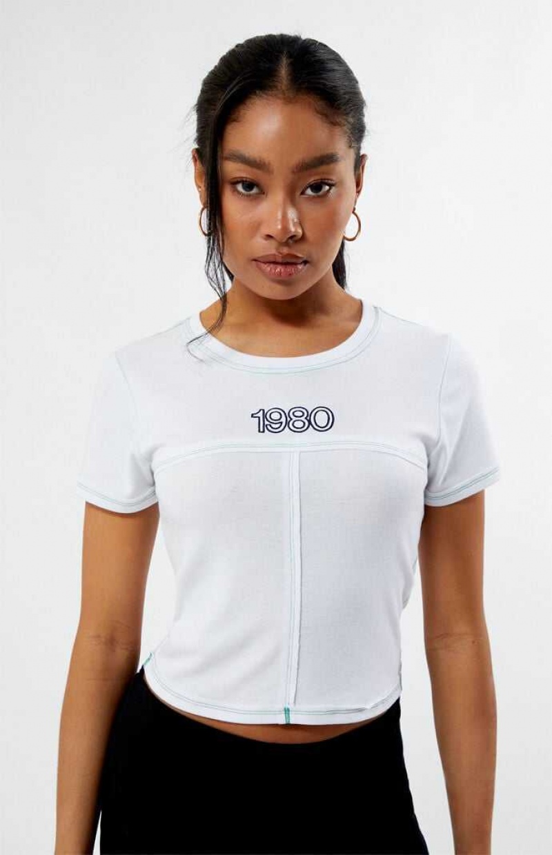 Dámské Topy PacSun 1980 Seamed Bílé | 95ZFGVTEX