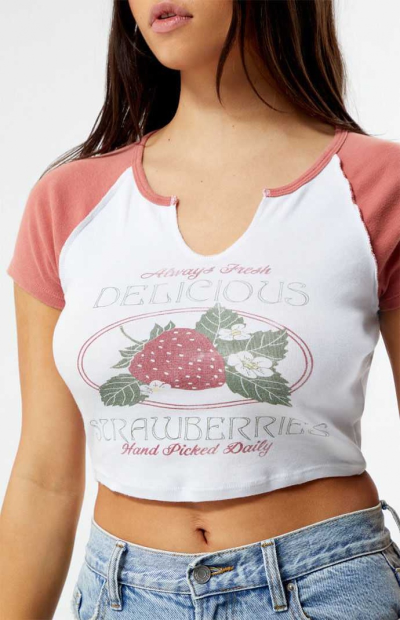 Dámské Topy PacSun Delicious Strawberries Raglan Viacfarebný | 80VATBJYM