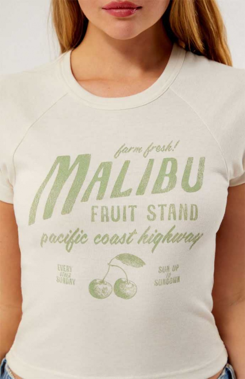 Dámské Topy PacSun Malibu Fruit Raglan Bílé | 30DWMKLHX