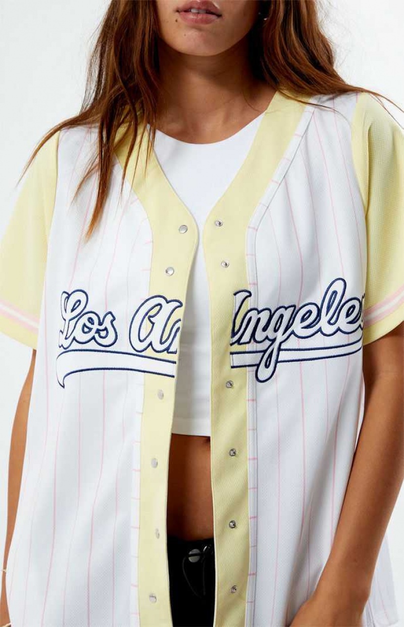 Dámské Topy PacSun New York Baseball Jersey Žluté | 34KWPRGID