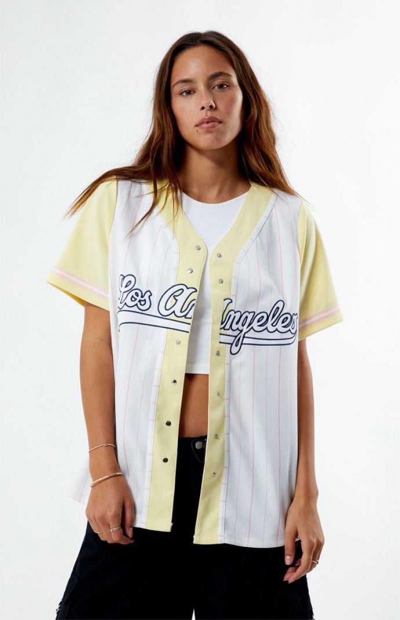 Dámské Topy PacSun New York Baseball Jersey Žluté | 34KWPRGID