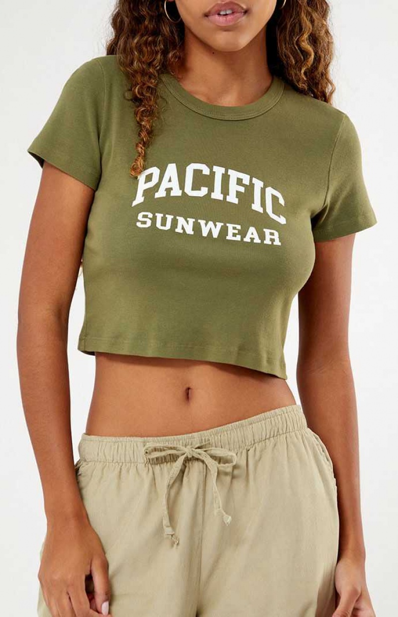 Dámské Topy PacSun Olive Pacific Sunwear Baby Olivy Zelené | 87VZHJOWI