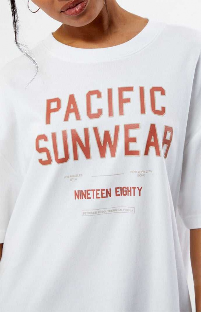 Dámské Topy PacSun Pacific Sunwear 1980 Oversized Bílé | 64AGNYVZI