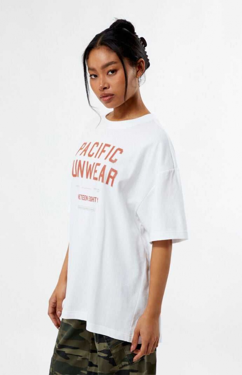 Dámské Topy PacSun Pacific Sunwear 1980 Oversized Bílé | 64AGNYVZI