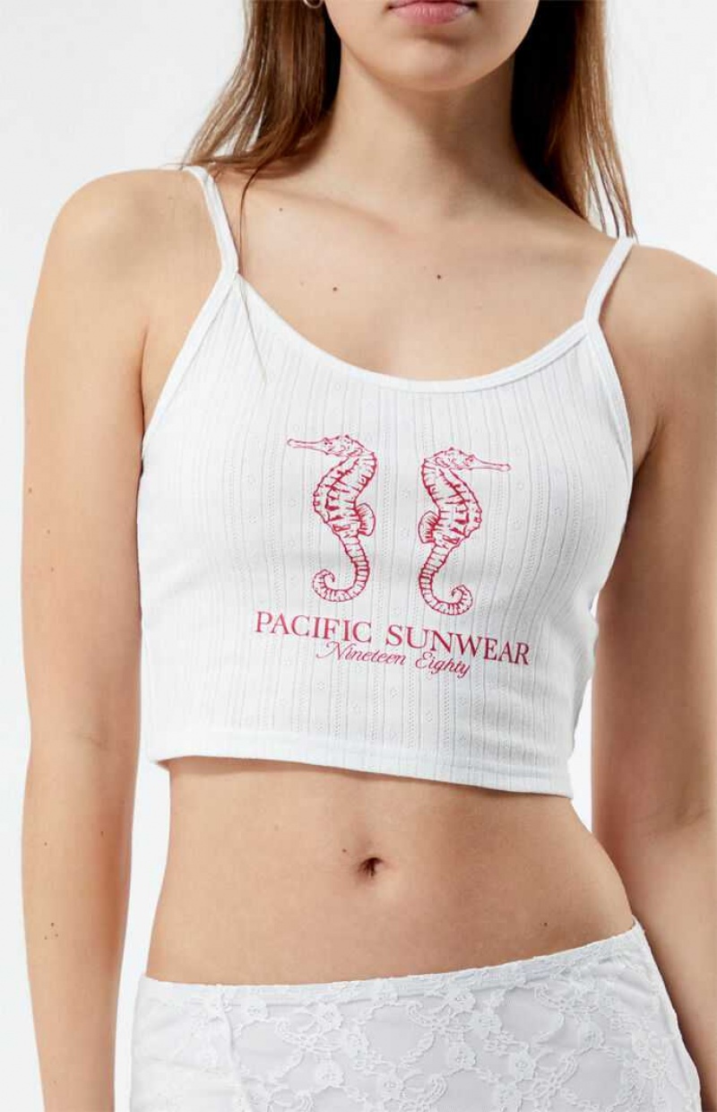 Dámské Topy PacSun Pacific Sunwear Seahorse Easy Bílé | 97TNVLFEC