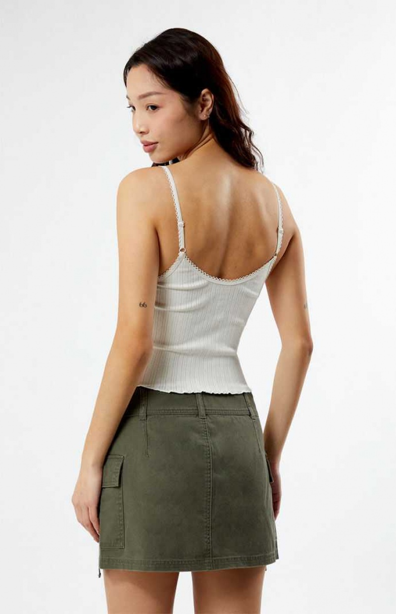 Dámské Topy PacSun Pointelle Bílé | 53KGXFDLO