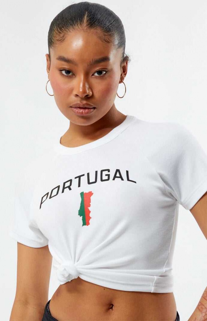 Dámské Topy PacSun Portugal Raglan Bílé | 59UZNBSTG